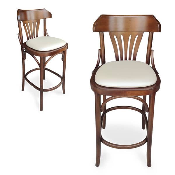 Banqueta Berlim Estofada Madeira Maciça Design Retrô