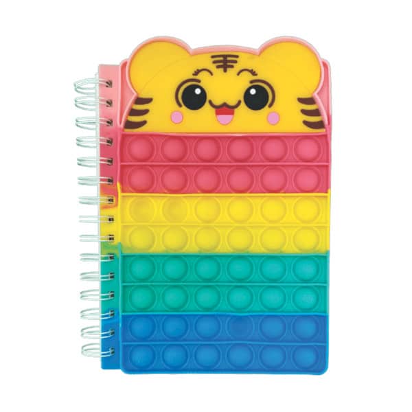 Caderno Pop It Fidgets Anti-Stress Fofo Tigre Art Hobby