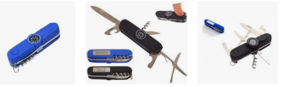 Canivete com bússola personalizado