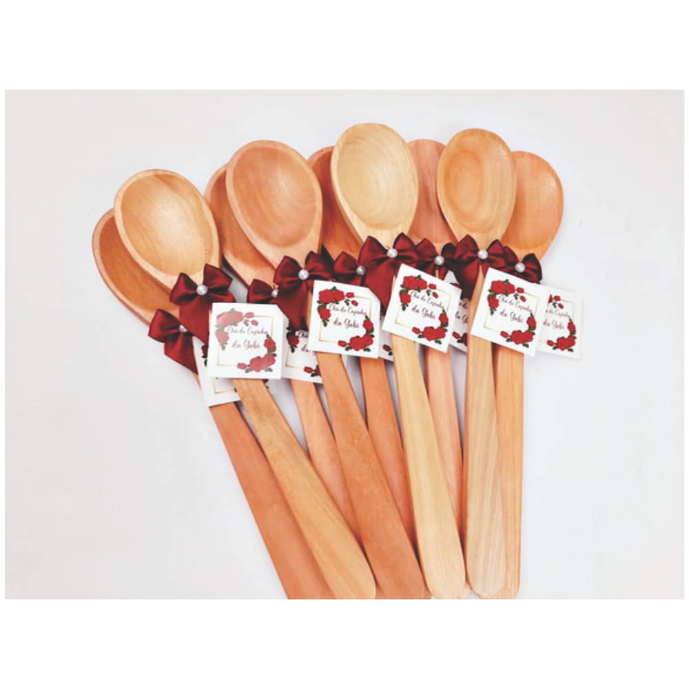 Colher de Pau Lembrancinha Marsala Chá de Panela