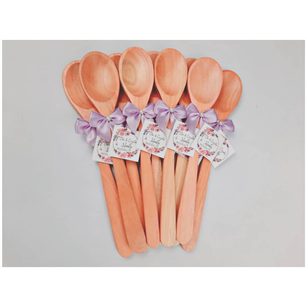 Colher de pau Lembrancinha Lilás Chá de Panela