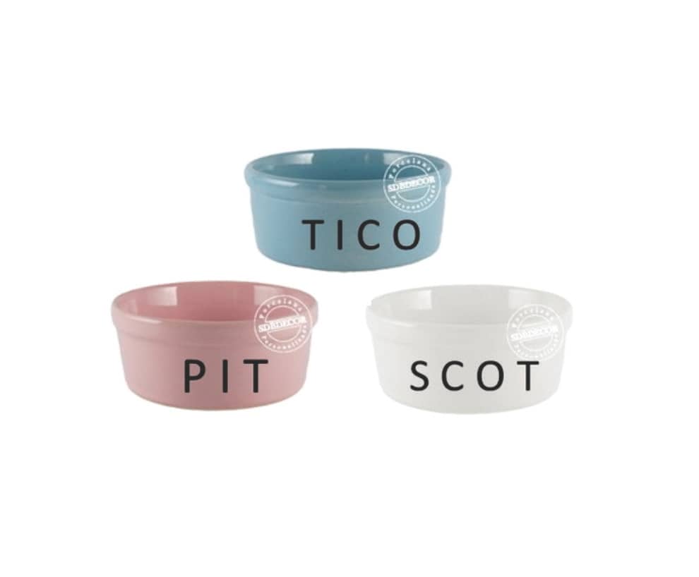 Comedouro pet de cerâmica personalizado com nome 200 ml