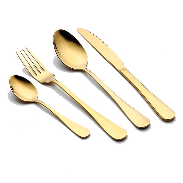 Conjunto de Talheres Dourado com Logo de Casamento