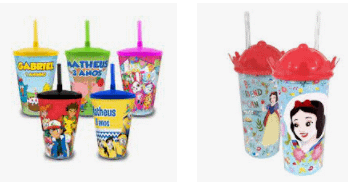 Copo com Canudo Infantil Personalizado