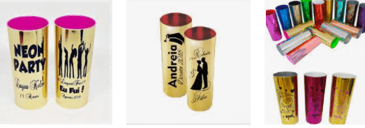 Copo long drink metalizado personalizado