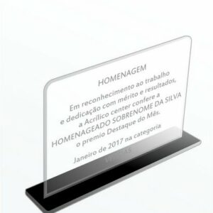 Placa de homenagem acrílico