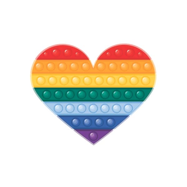 Pop It Fidget Anti Stress Coração Arco Iris Personalizado