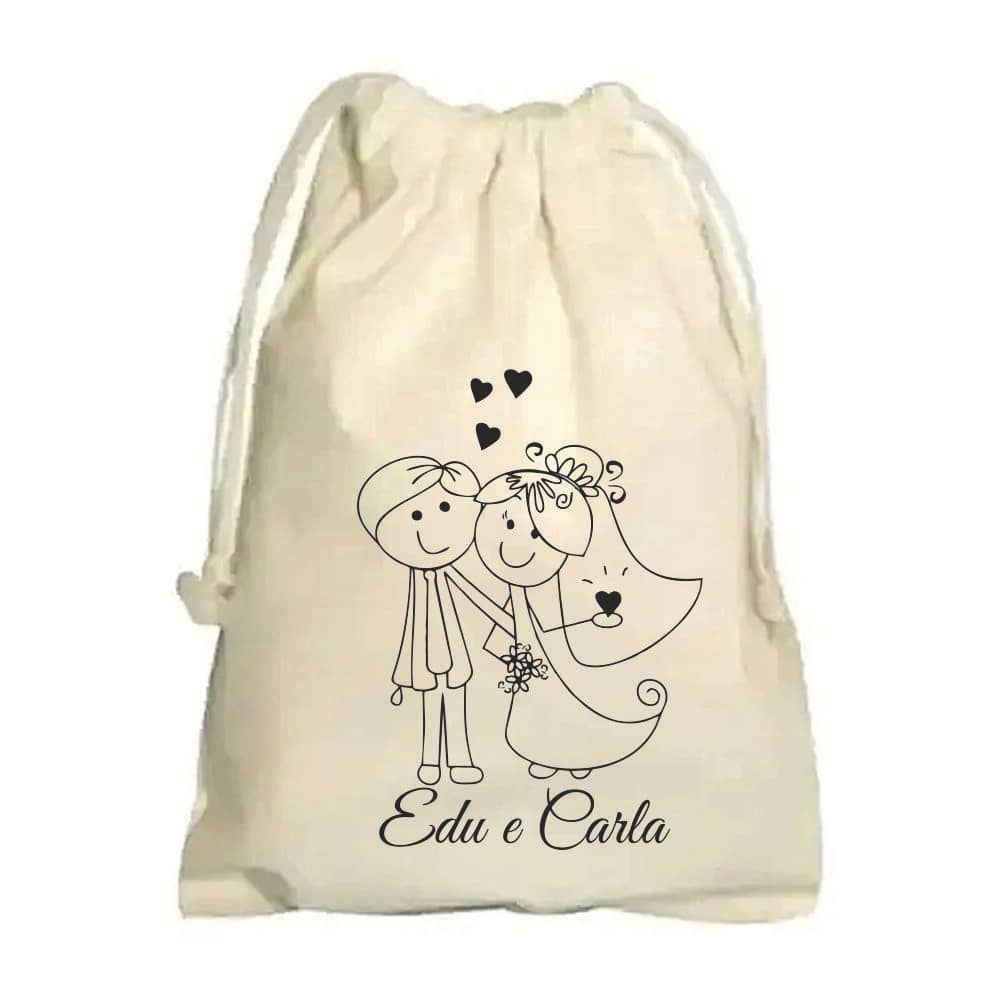 Saquinho Ecológico de Algodão Cru Personalizado com sua Logo