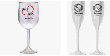 Taças de Acrílico Personalizadas para Casamento