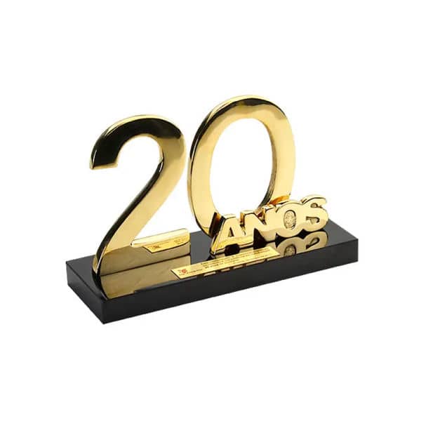 Troféu 20 anos personalizados